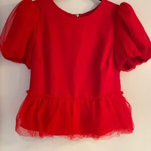 Red Tulled Shirt L